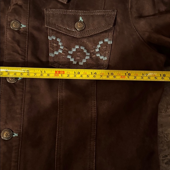 Scully Chocolate Suede Jacket with Turquoise Accents. W’s Small - Picture 9 of 11